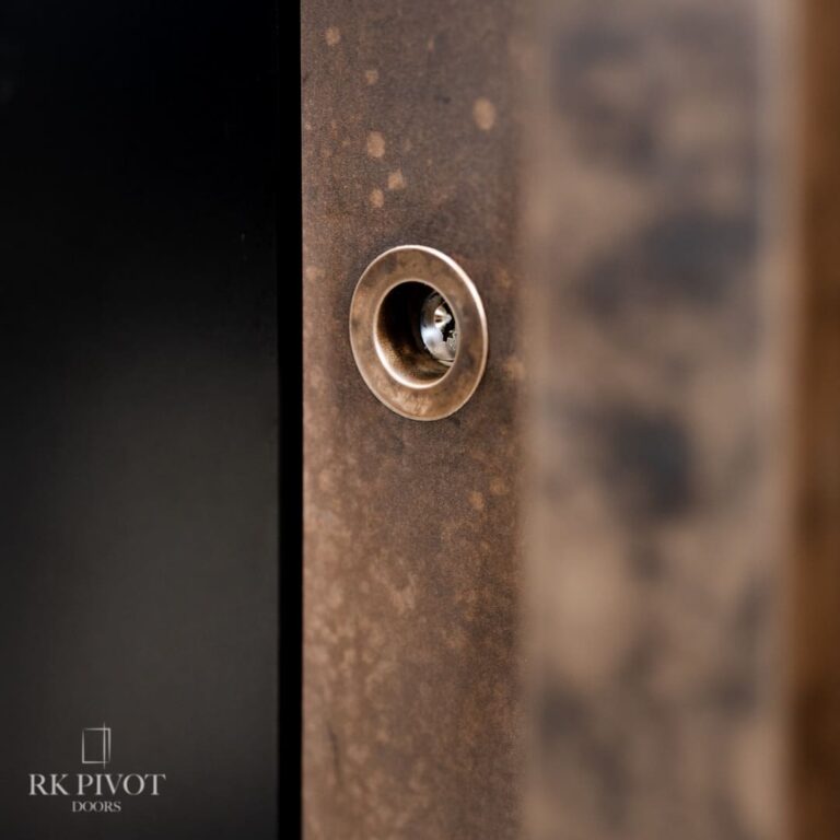 Drzwi przednie - RK Pivot Door- brąz gładki - płynny metal