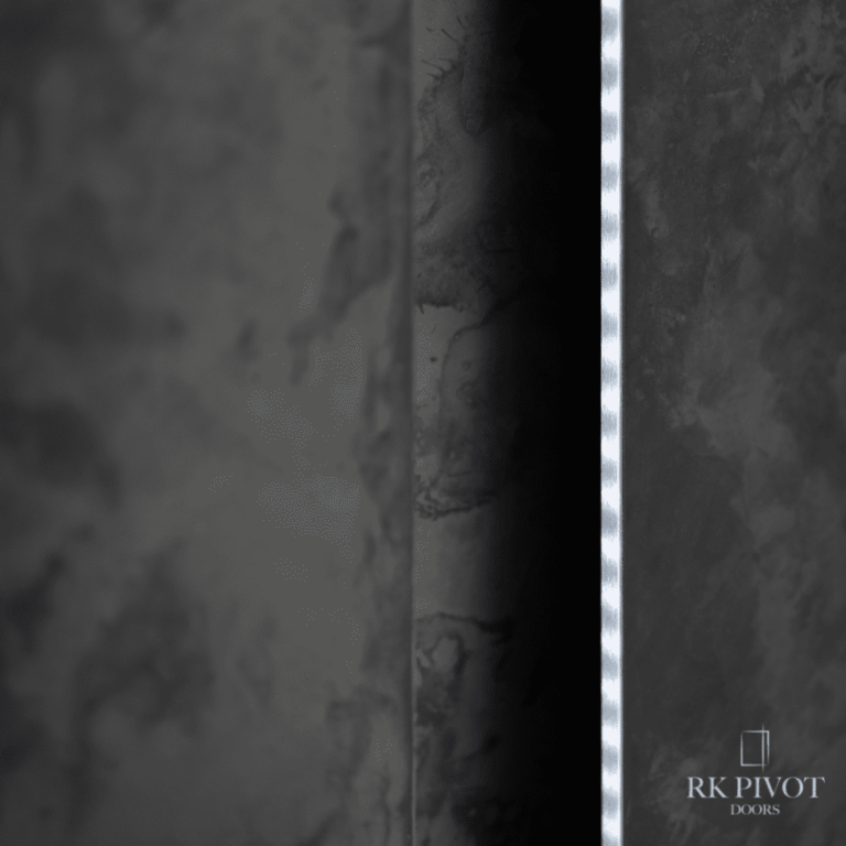 RK Pivot Doors - pochwyt wpuszczany z podświetleniem LED - zimny led w pochwycie