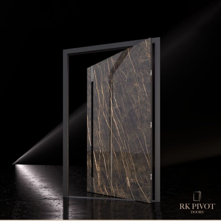RK Pivot Doors - spiekany kamień kwarcowy