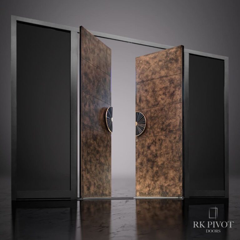 Drzwi pivot RK Pivot Doors - drzwi wejściowe z metalem ciekłym