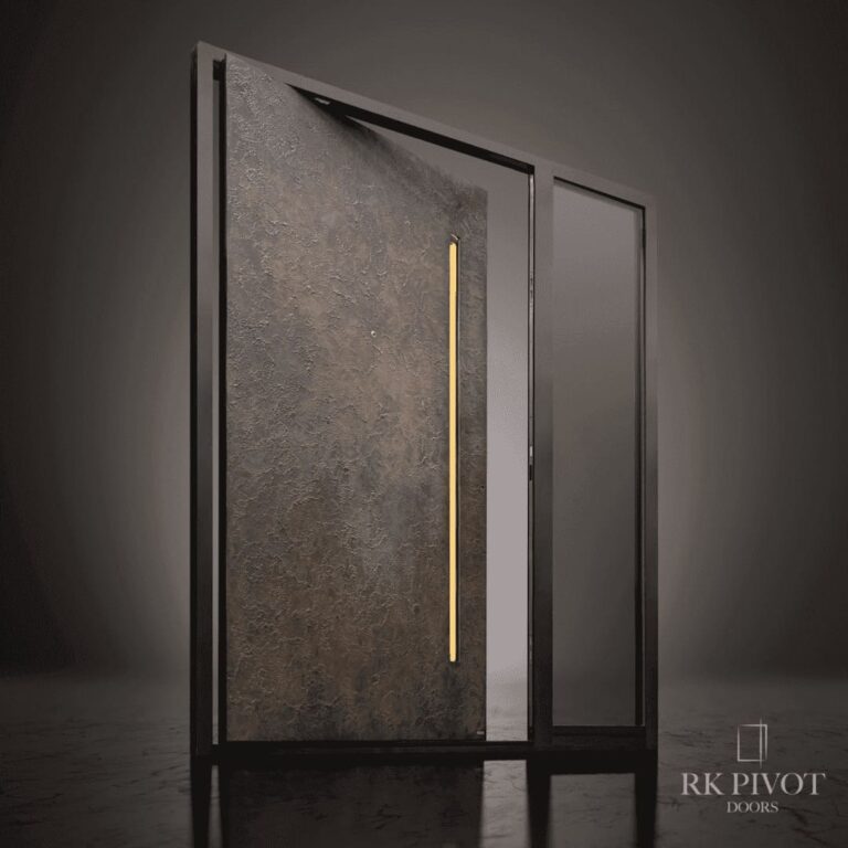 Drzwi z metalem ciekłym - drzwi pivot RK Pivot Doors