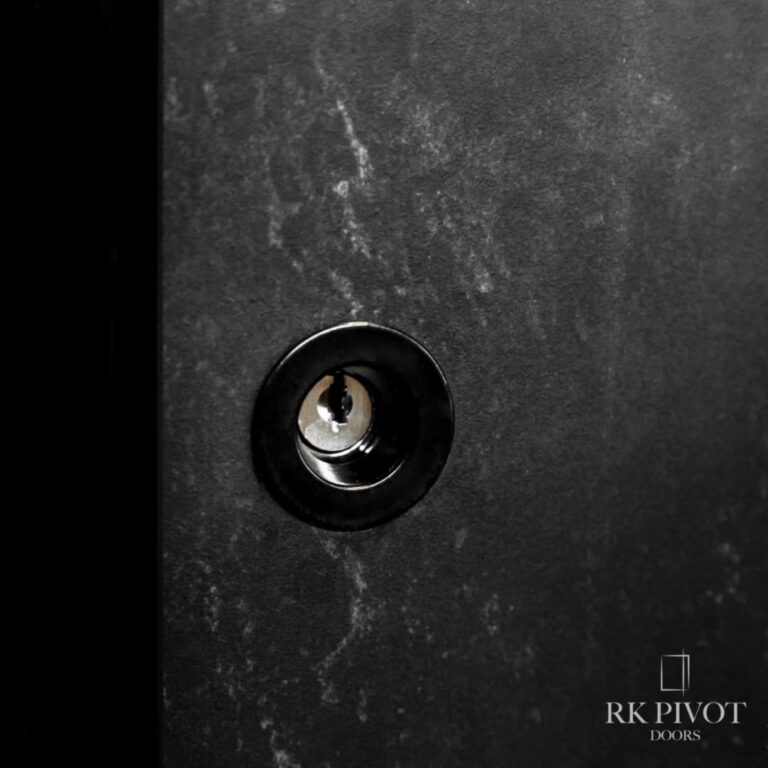 Drzwi Pivot - Ossido Nero - pochwyt złoty