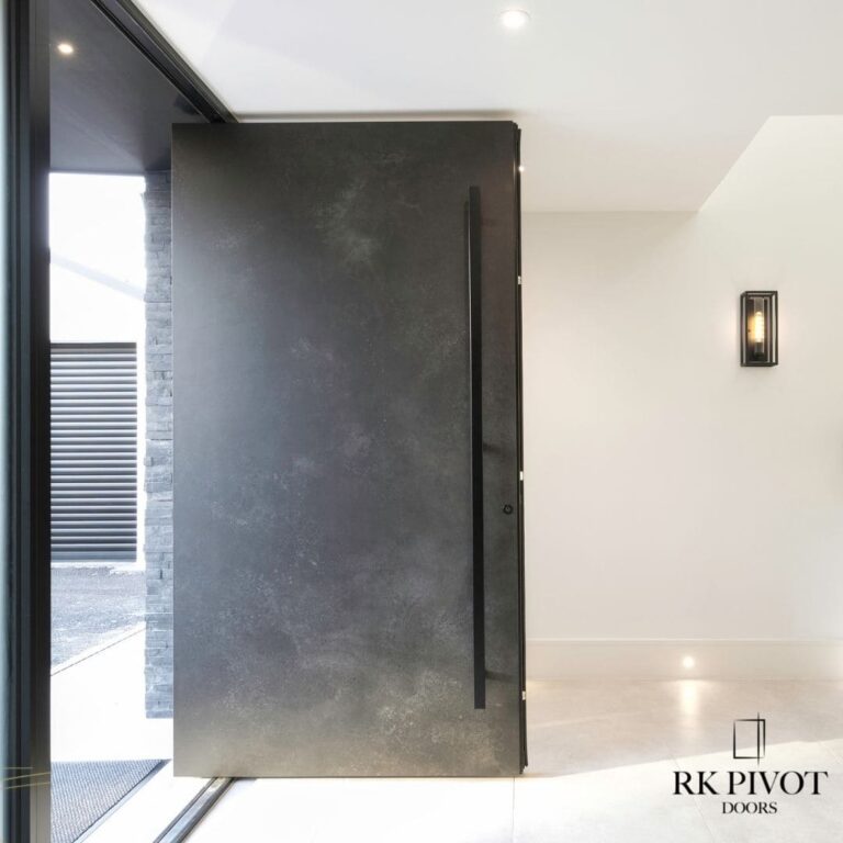 RK Pivot - drzwi Ossido Nero kwarcowe - spiekany kamień, nowoczesne drzwi zewnętrzne
