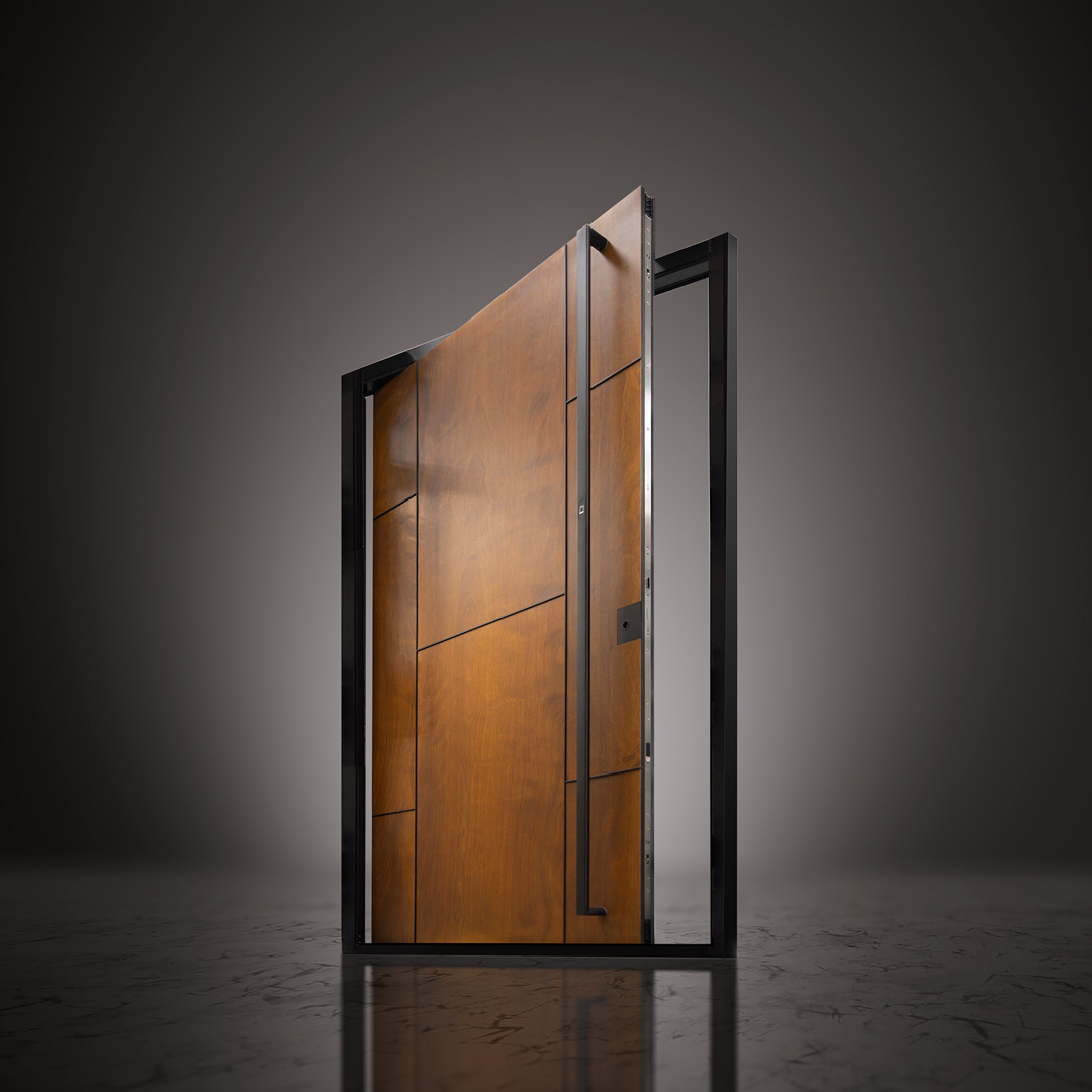RK Pivot Doors - doors in wood colour